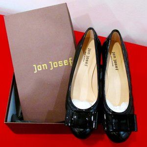 Jon Josef Black Debraquil Quilted 2" pump with Bow Size 6.5 M
